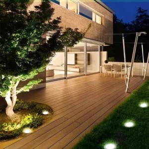 LED garden lights with solar battery set of 4 pieces